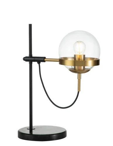 Настольная лампа Faccetta V000109 Indigo прозрачная 1 лампа, основание чёрное металл в стиле скандинавский  фото 4