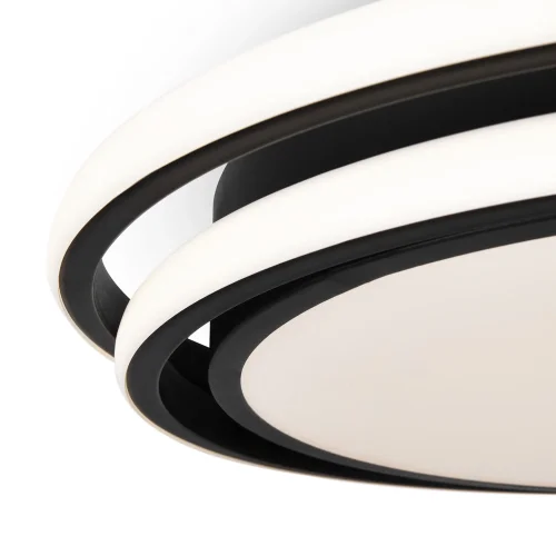 Люстра потолочная LED с пультом Lisoa FR10031CL-L98B Freya белая на 1 лампа, основание чёрное в стиле хай-тек современный с пультом кольца фото 3
