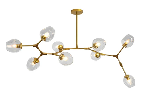 Люстра потолочная Нисса 07512-9,33(21) Kink Light прозрачная на 9 ламп, основание матовое золото в стиле современный  фото 2