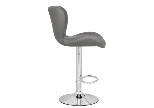 Барный стул Porch gray / chrome 15509 Woodville, серый/искусственная кожа, ножки/металл/хром, размеры - *1100***470*530 фото 3