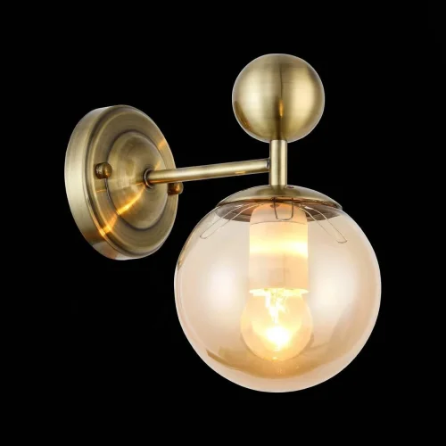 Бра Pechio SLE106301-01 Evoluce прозрачный янтарный на 1 лампа, основание бронзовое в стиле современный молекула фото 3
