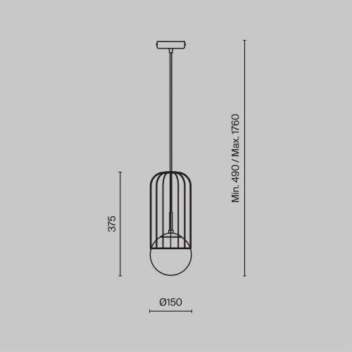 Светильник подвесной Telford P362PL-01G Maytoni белый золотой на 1 лампу, основание золотое в стиле современный фото 3