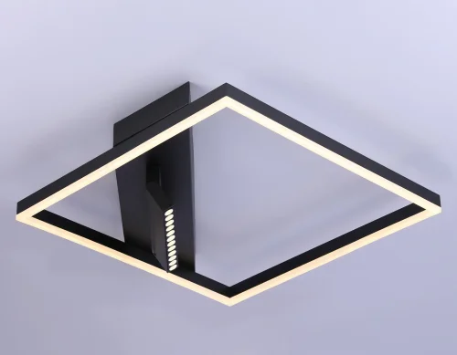 Светильник потолочный LED с пультом FL51464 Ambrella light чёрный 1 лампа, основание чёрное в стиле хай-тек современный с пультом квадраты фото 3