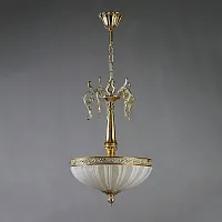 Люстра подвесная  VALENCIA 02227 WP AMBIENTE by BRIZZI белая на 5 ламп, основание бронзовое в стиле классический 