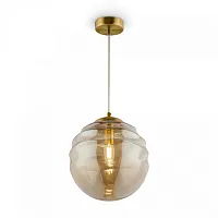 Светильник подвесной Vinare P074PL-01BS Maytoni янтарный 1 лампа, основание латунь в стиле современный выдувное