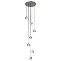 Светильник подвесной Rain 10112/7 LOFT IT прозрачный 7 ламп, основание хром в стиле современный каскад