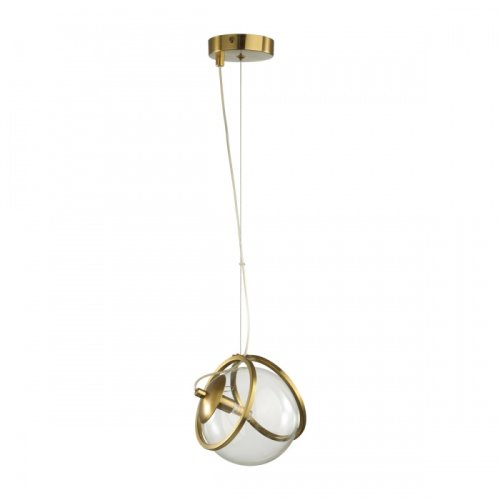 Светильник подвесной Wanda 5288/1 Lumion прозрачный 1 лампа, основание латунь в стиле современный шар