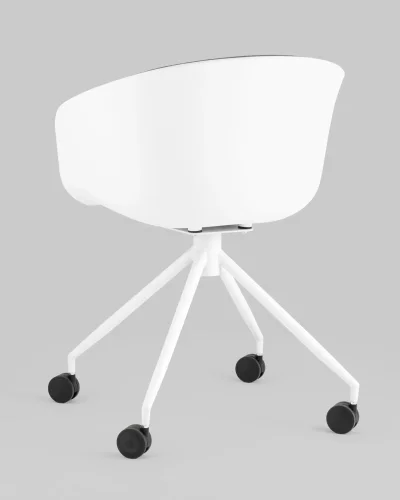 Кресло офисное LIBRA, пластик белый, рогожка серый УТ000036178 Stool Group, серый/рогожка, ножки/металл/белый, размеры - *810***600*535 фото 5