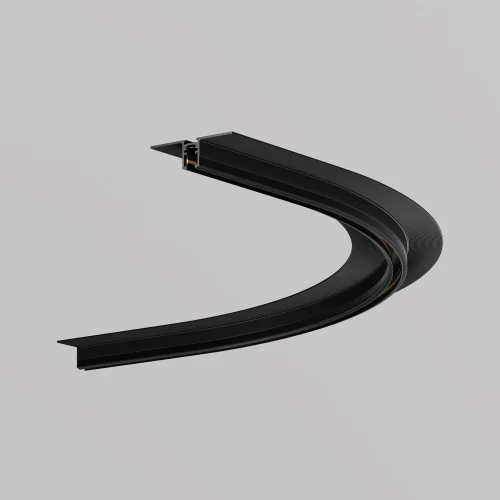 Коннектор радиусный R600 встраиваемый под ГКЛ 9,5мм черный Magnetic track system Levity TRA184-R600-12B Maytoni чёрный в стиле современный хай-тек для светильников серии Magnetic track system Levity встраиваемый levity магнитная фото 2
