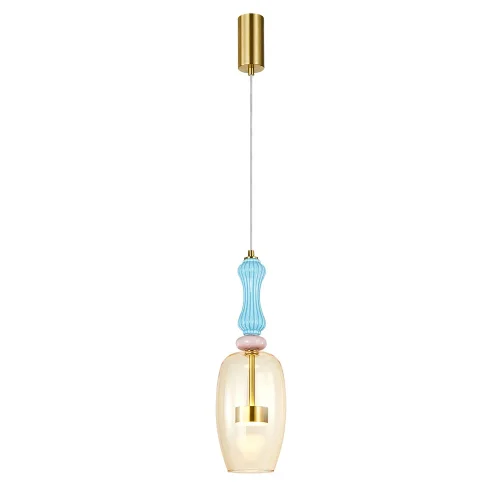 Светильник подвесной LED Coral A2405SP-9YL Arte Lamp жёлтый на 1 лампу, основание латунь в стиле современный выдувное