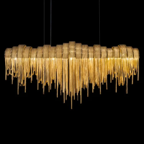 Люстра подвесная Volver 10404/1150L GD LOFT IT золотая на 7 ламп, основание золотое в стиле арт-деко цепочки фото 12