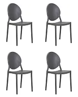 Стул обеденный набор 4 шт. SET-4 712PP-LMZL ALBERT, цвет серый Dobrin, /полимер, ножки/пластик/серый, размеры - *855***410*460