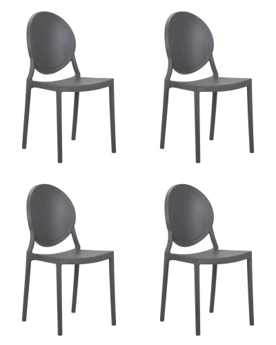 Стул обеденный набор 4 шт. SET-4 712PP-LMZL ALBERT, цвет серый Dobrin, /полимер, ножки/пластик/серый, размеры - *855***410*460