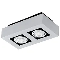 Светильник накладной LED LOKE 1 91353 Eglo серый 2 лампы, основание серое чёрное в стиле минимализм современный прямоугольный