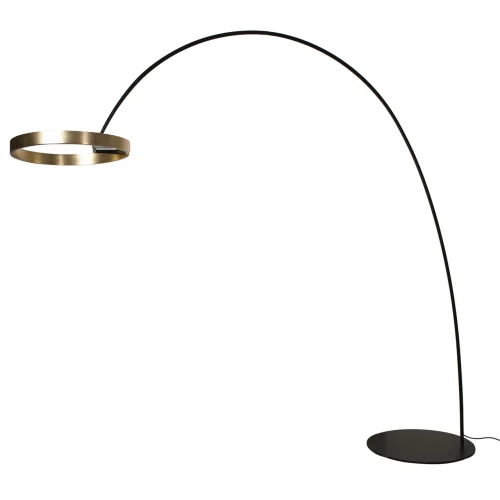 Торшер LED Circle 10027 LOFT IT изогнутый чёрный на 1 лампу, основание чёрное в стиле современный хай-тек 
