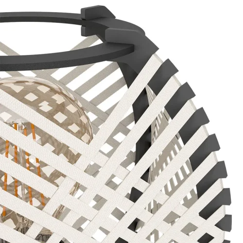 Настольная лампа Waverton 44008 Eglo чёрная белая на 1 лампу, основание чёрное металл в стиле современный лофт кантри фото 4