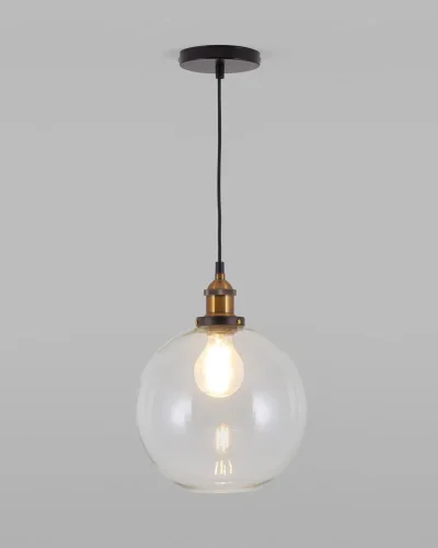 Светильник подвесной Single V10542-1P Moderli прозрачный 1 лампа, основание чёрное в стиле современный 