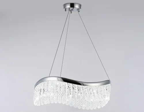Светильник подвесной LED TR49712 Ambrella light прозрачный 1 лампа, основание хром в стиле современный хай-тек  фото 6