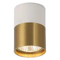 Светильник накладной Gilbert LSP-8830 Lussole бронзовый белый 1 лампа, основание белое в стиле хай-тек современный круглый