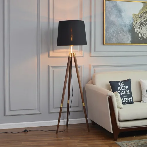 Торшер BISON Black 212140-23 ImperiumLoft чёрный на 1 лампу, основание латунь в стиле современный фото 4