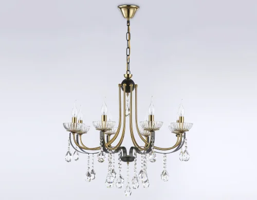 Люстра подвесная TR4953 Ambrella light без плафона на 8 ламп, основание золотое чёрное в стиле классический  фото 6