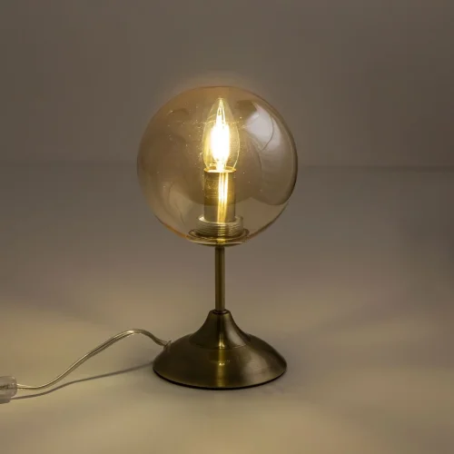 Настольная лампа Томми CL102813 Citilux янтарная 1 лампа, основание бронзовое металл в стиле современный  фото 3