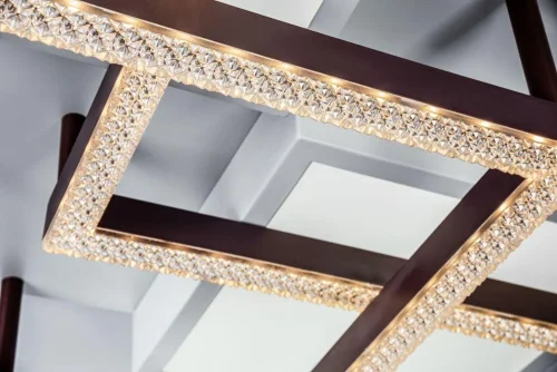 Светильник потолочный LED с пультом 10212/4LED Escada коричневый на 1 лампу, основание белое в стиле современный с пультом квадраты фото 3