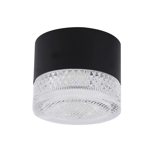 Светильник накладной LED CLT 140C80 BL 4000K Crystal Lux прозрачный 1 лампа, основание чёрное в стиле современный круглый фото 2
