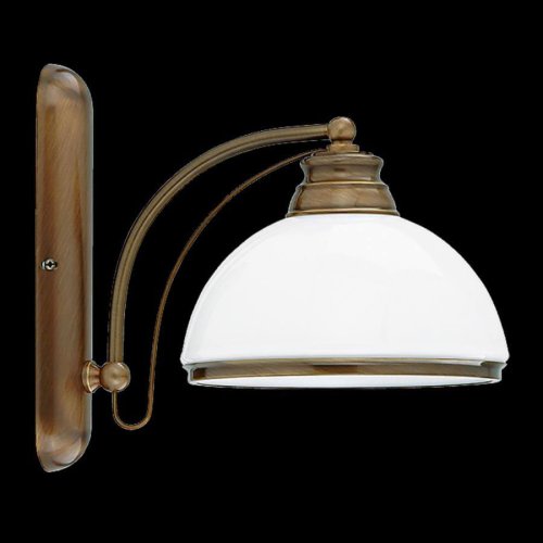 Бра OBD OBD-K-1(P) Kutek белый на 1 лампа, основание коричневое в стиле американский  фото 2