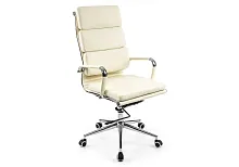 Компьютерное кресло Samora кремовое 1717 Woodville, кремовый/искусственная кожа, ножки/металл/хром, размеры - *1220***640*640