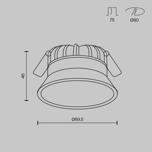 Светильник точечный LED Okno DL055-8W3-4-6K-W Maytoni белый на 1 лампу, основание белое в стиле хай-тек современный фото 6