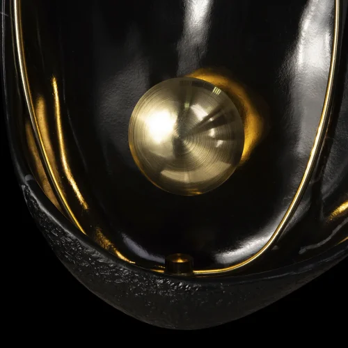 Бра LED Clam 10043 Black LOFT IT золотой на 1 лампа, основание чёрное в стиле современный  фото 5