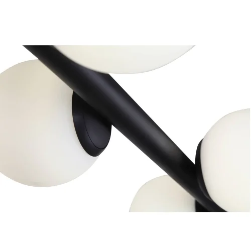 Люстра подвесная LED Donolo SL395.403.04 ST-Luce белая на 4 лампы, основание чёрное в стиле современный шар фото 2