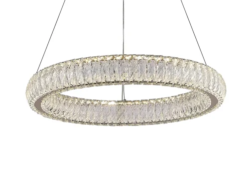 Люстра подвесная LED 8291/60 gold Newport прозрачная на 1 лампу, основание золотое в стиле современный кольца фото 2