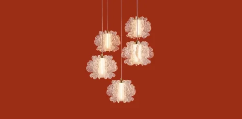 Светильник подвесной LED Flower FR5579PL-L40BS Freya прозрачный на 1 лампу, основание латунь в стиле современный каскад фото 9