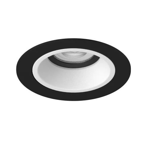 Светильник точечный Domino D61706BMOD Lightstar белый чёрный на 1 лампу, основание чёрное белое в стиле современный круглый