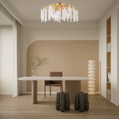 Люстра потолочная Милано-3 23312.850.7.G9.D GD Артемилано прозрачная на 7 ламп, основание золотое в стиле флористика современный ветви фото 2