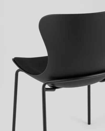 Стул Shaya, с подушкой, пластик черный УТ000040184 Stool Group, чёрный/экокожа пластик, ножки/металл/чёрный, размеры - *835**** фото 3