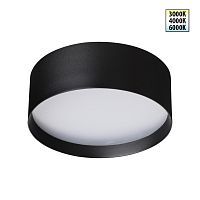 Светильник накладной LED с переключателем цветовой температуры Orbis 359599 Novotech белый чёрный на 1 лампу, основание чёрное в стиле современный хай-тек круглый