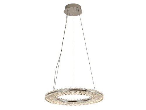 Светильник подвесной LED 8241/400 chrome Newport прозрачный 1 лампа, основание хром в стиле американский современный классический кольца