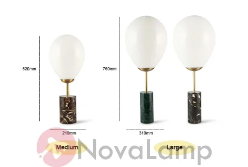 Настольная лампа Marble Fire balloon 85643-22 ImperiumLoft белая 1 лампа, основание коричневое мрамор металл в стиле современный  фото 4