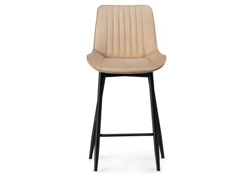 Полубарный стул Седа К бежевый / черный 511169 Woodville, бежевый/велюр, ножки/металл/чёрный, размеры - ****490*570 фото 2