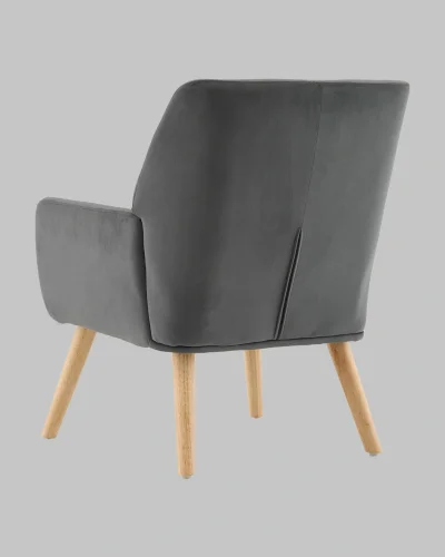 Кресло Райт серый УТ000040111 Stool Group, серый/велюр, ножки/массив гевеи/бежевый коричневый, размеры - *790****мм фото 6