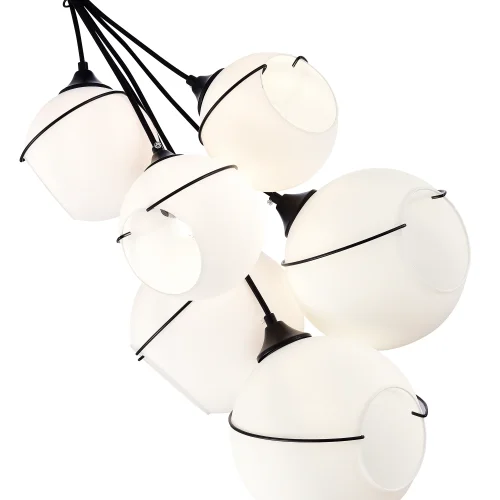 Светильник подвесной Satturo SLE103143-06 Evoluce белый 6 ламп, основание чёрное в стиле кантри лофт шар фото 3