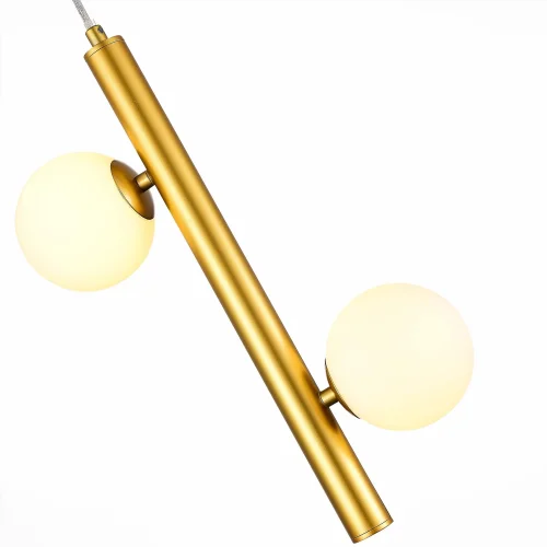 Светильник подвесной Asolo SL1185.203.02 ST-Luce белый 2 лампы, основание золотое в стиле современный шар фото 3
