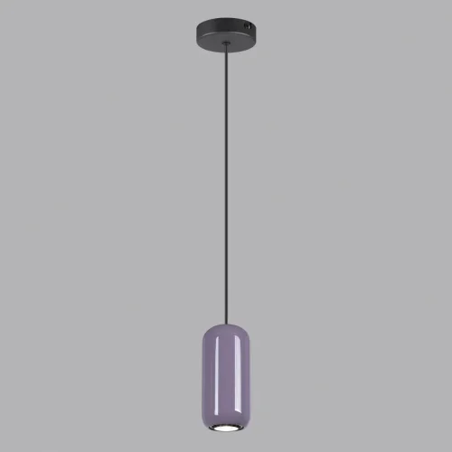 Светильник подвесной Ovali 5053/1 Odeon Light фиолетовый 1 лампа, основание чёрное в стиле современный трубочки фото 4