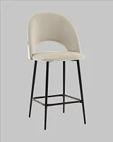 Стул полубарный Меган велюр бежевый УТ000040866 Stool Group, бежевый/велюр, ножки/металл/чёрный, размеры - *1000****