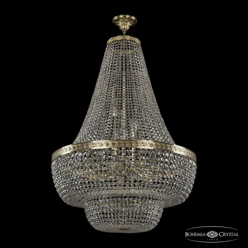 Люстра потолочная хрустальная 19101/H2/80IV G Bohemia Ivele Crystal прозрачная на 22 лампы, основание золотое в стиле классический sp
