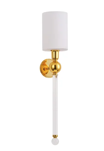 Бра MIRABELLA AP1 GOLD/WHITE Crystal Lux белый на 1 лампа, основание золотое в стиле современный  фото 3