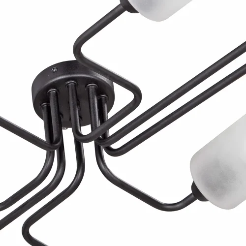 Люстра потолочная V4310-1/8PL Vitaluce белая на 8 ламп, основание чёрное в стиле хай-тек фото 2